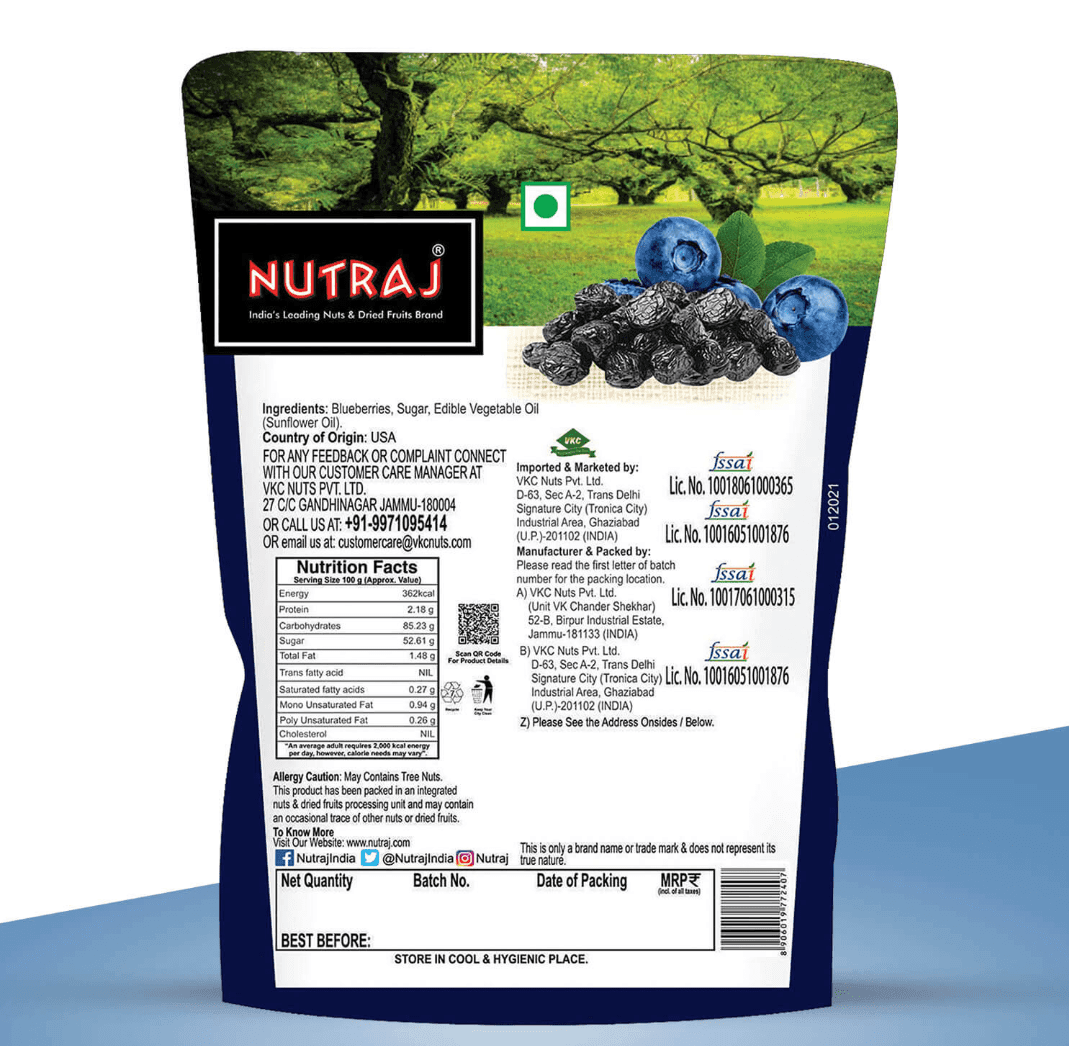 Nutraj Dried Blueberries 200 g - Image 2