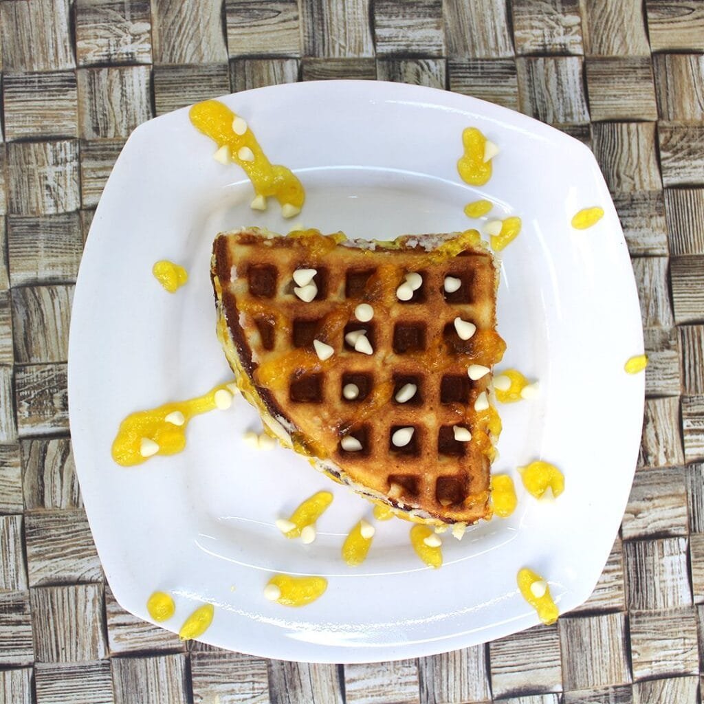 Mango Cheese Cake Waffle